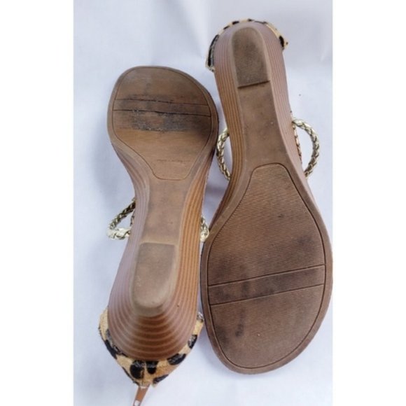 Carlos Santana Sandal Silver Gold Animal Print - Picture 3 of 5